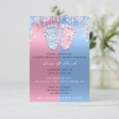 Geslacht onthullen Glitter VIP Roze Blue Baby Boy  Kaart (Staand voorkant)