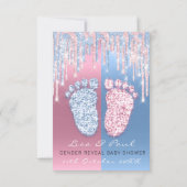 Geslacht onthullen Glitter VIP Roze Blue Baby Boy  Kaart (Achterkant)