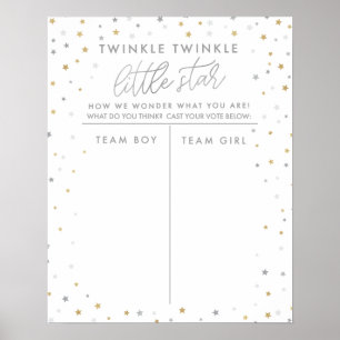 Geslacht onthullen gok Twinkle Little Star Poster