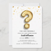 Geslacht onthullen Gold Foil ballon Letter & Confe Kaart (Voorkant)
