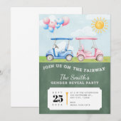 Geslacht onthullen Golf thema uitnodiging (Voorkant / Achterkant)
