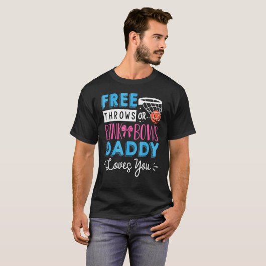 Geslacht Onthullen Gratis Gooien of Roze Bogen Pap T-shirt (Voorkant volledig)