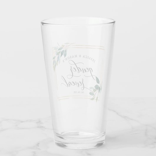 Geslacht onthullen Greenery Pint Glas gunst Gift (Achterkant)