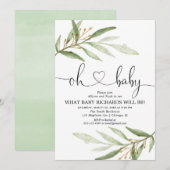 Geslacht onthullen groen goud eenvoudig modern kaart (Voorkant / Achterkant)