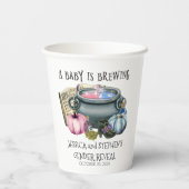 Geslacht onthullen Halloween Baby is Brewing Witch Papieren Bekers (Achterkant)