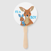 Geslacht onthullen hand fan met een kangoeroe moed handwaaier (Achterkant)