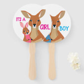 Geslacht onthullen hand fan met een kangoeroe moed handwaaier (Voorkant en achterkant)
