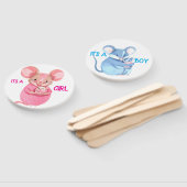 Geslacht onthullen hand fan met schattige muizen handwaaier (Niet-gemonteerd)