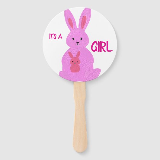 Geslacht onthullen hand fan schattige konijnen handwaaier (Voorkant)
