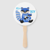 Geslacht onthullen hand fan schattige wasberen handwaaier (Achterkant)