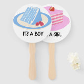 Geslacht onthullen hand fan teken handwaaier (Voorkant en achterkant)