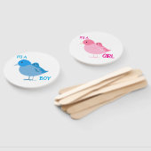 Geslacht onthullen hand fans met schattige vogels  handwaaier (Niet-gemonteerd)