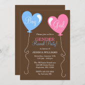 Geslacht onthullen Heart Balloons Roze en Blauw Kaart (Voorkant / Achterkant)