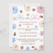 Geslacht onthullen Herfst pompoen roze blauw Kaart (Voorkant)