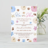 Geslacht onthullen Herfst pompoen roze blauw Kaart (Staand voorkant)