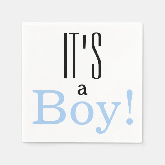 Geslacht onthullen het is een jongen! Partij baby  Servet (Voorkant)