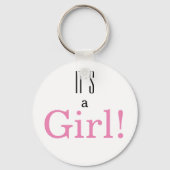 Geslacht onthullen het is een meisje! Baby shower  Sleutelhanger (Voorkant)