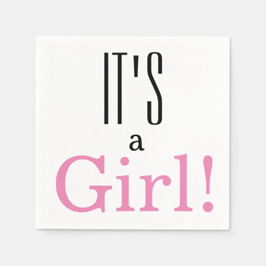 Geslacht onthullen het is een meisje! Partij baby  Servet (Voorkant)