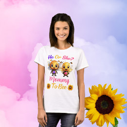 Geslacht Onthullen Hij of Zij Mama om Vrouwen Wit T-shirt