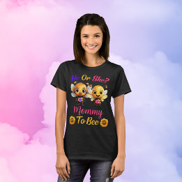 Geslacht Onthullen Hij of Zij Mama Om Vrouwen Zwar T-shirt