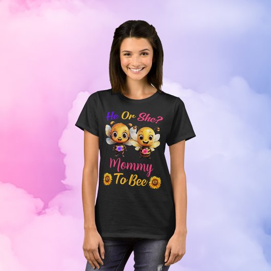 Geslacht Onthullen Hij of Zij Mama Om Vrouwen Zwar T-shirt