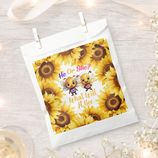 Geslacht onthullen hij of zij wat het zal zijn dou bedankzakje (Geknipt)