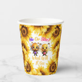 Geslacht onthullen hij of zij wat het zal zijn dou papieren bekers (Voorkant)