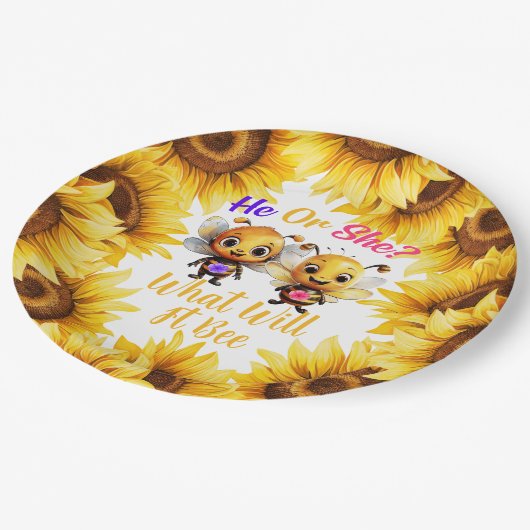 Geslacht onthullen hij of zij wat het zal zijn papieren bordje (Gekanteld)