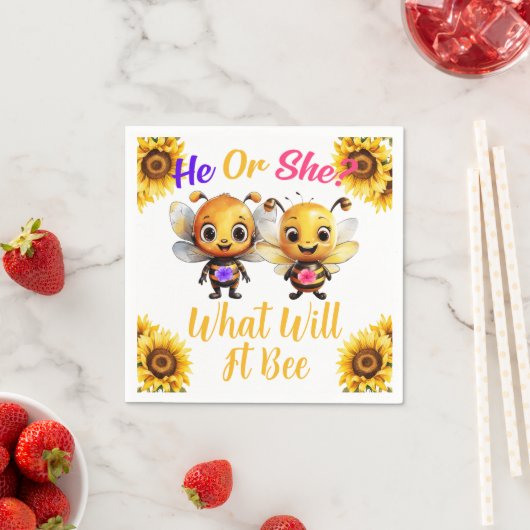 Geslacht onthullen hij of zij wat het zal zijn servet (Insitu)