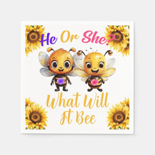 Geslacht onthullen hij of zij wat het zal zijn servet (Voorkant)