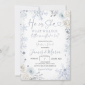 Geslacht onthullen Hij of zij Winter Blauwe Snowfl Kaart (Voorkant)