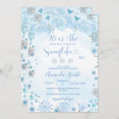 Geslacht onthullen Hij of zij Winter Blauwe Snowfl Kaart (Voorkant / Achterkant)