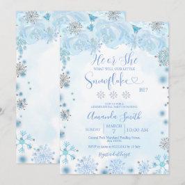 Geslacht onthullen Hij of zij Winter Blauwe Snowfl Kaart