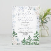 Geslacht onthullen Hij of zij Winter Snowflakes Fo Kaart (Staand voorkant)