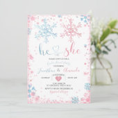 Geslacht onthullen Hij of zij Wintersnowflakes Kaart (Staand voorkant)