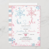 Geslacht onthullen Hij of zij Wintersnowflakes Kaart (Voorkant / Achterkant)