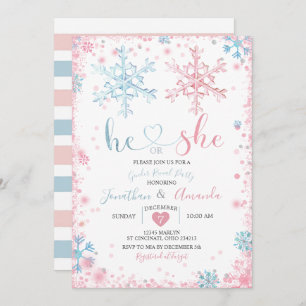 Geslacht onthullen Hij of zij Wintersnowflakes Kaart