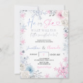 Geslacht onthullen Hij of zij Wintersnowflakes Kaart (Voorkant)