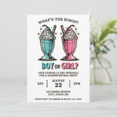 Geslacht onthullen ijsje milkshakes roze en blauw kaart (Staand voorkant)