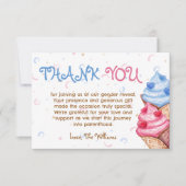 Geslacht onthullen ijsje roze blauw bedankkaart (Voorkant)