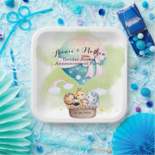 Geslacht onthullen in Sage Baby Dieren Safari Papieren Bordje