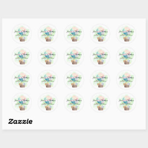 Geslacht onthullen in Sage Baby Dieren Safari Ronde Sticker