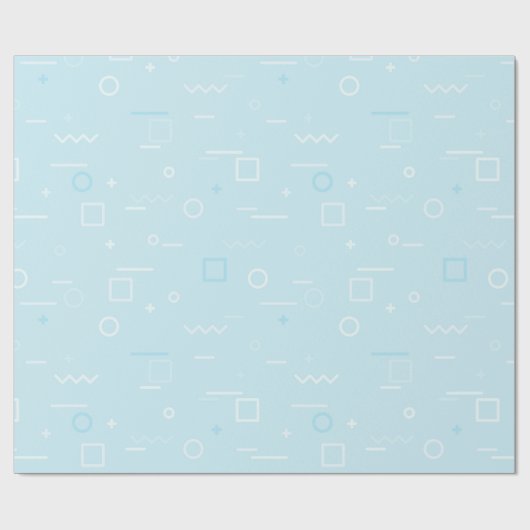 Geslacht onthullen jongen blauw modern memphis des cadeaupapier (Vlak)