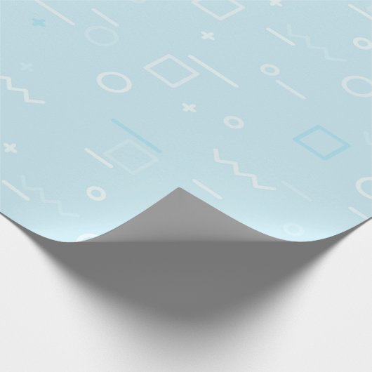 Geslacht onthullen jongen blauw modern memphis des cadeaupapier (Hoek)