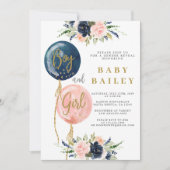 Geslacht onthullen jongen en meisje baby shower kaart (Voorkant)