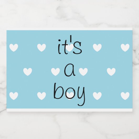 geslacht onthullen (jongen) mini mousserende wijn sparkling wijnetiket (Enkel label)