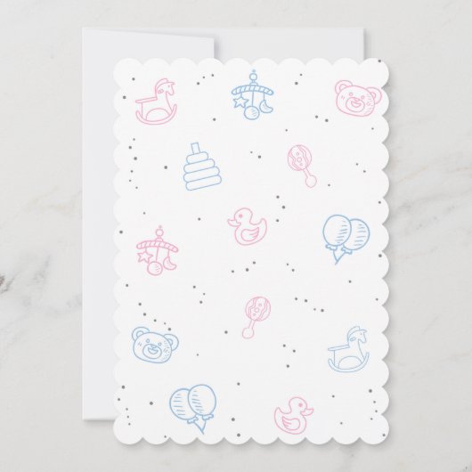 Geslacht onthullen, jongen of meisje, hij of zij, kaart (Achterkant)