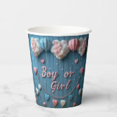 Geslacht onthullen jongen of meisje papieren beker (Achterkant)