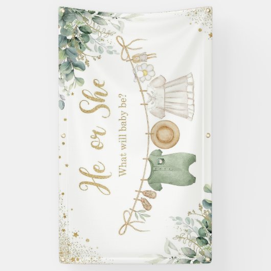 Geslacht onthullen Jongen of Meisje Voeten Boho Sa Spandoek (Verticaal)