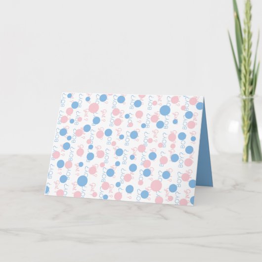 Geslacht onthullen kaart voor jongen (Voorkant)